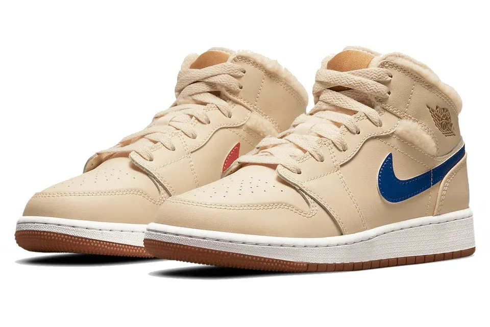 JORDAN 1 MID FLEECE PEARL WHITE (GS)