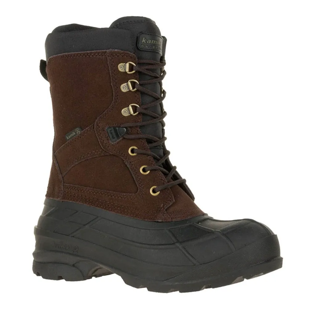 Kamik Men's Nationplus Snow Boot Dark Brown Lace Up Fur Lined Insulated Boots (7, Dark Brown)