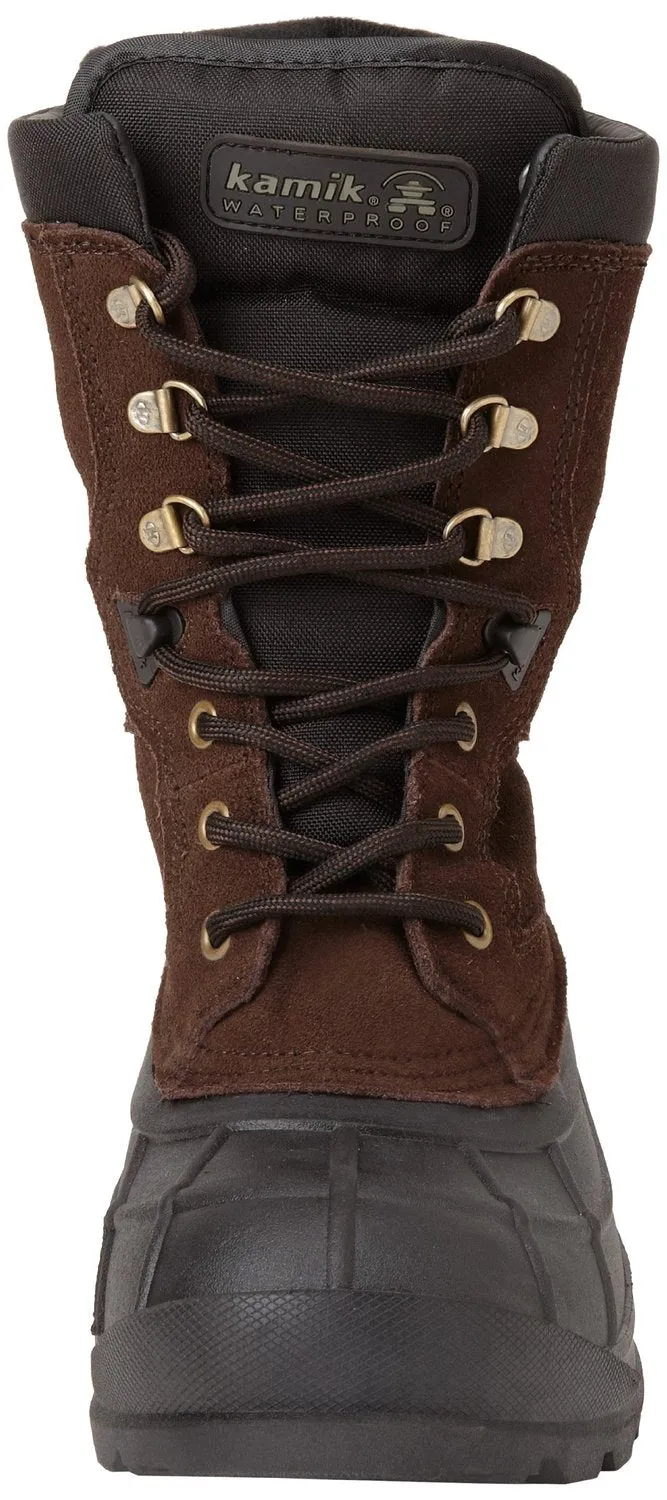 Kamik Men's Nationplus Snow Boot Dark Brown Lace Up Fur Lined Insulated Boots (7, Dark Brown)