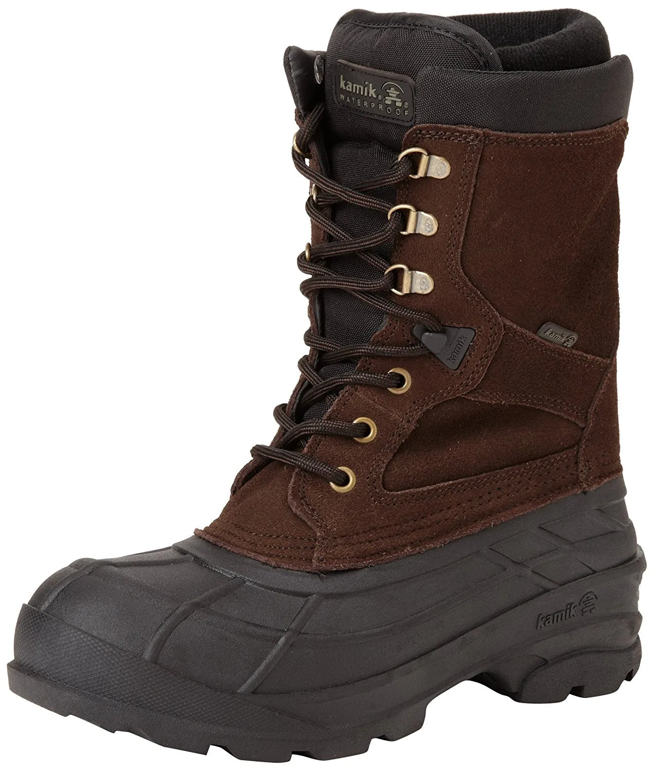 Kamik Men's Nationplus Snow Boot Dark Brown Lace Up Fur Lined Insulated Boots (7, Dark Brown)