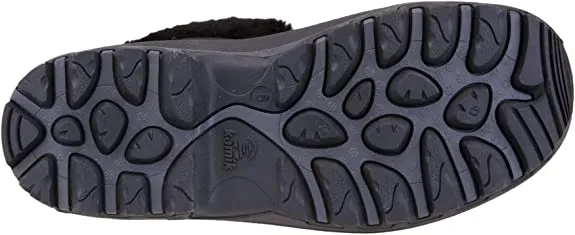 Kamik Momentum Black II Pull On Rounded Toe Waterproof Fur Trim Ankle Snow Boots