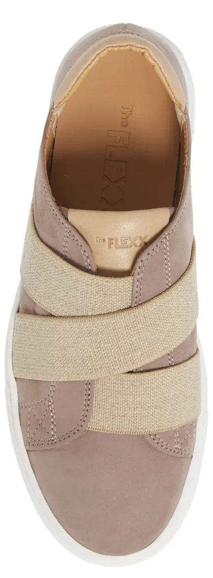 Latte slip-on sneakers in graphite suede