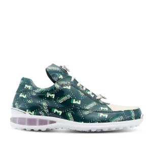 Mauri 8900/2 Press Men's Shoes Cream & Green Exotic Crocodile / Nappa Leather Casual Sneakers (MA5448)