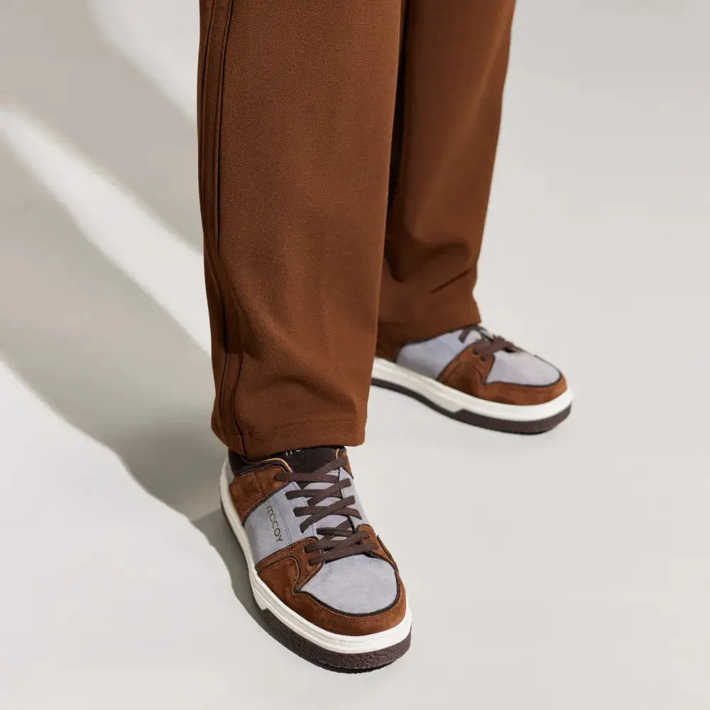 Mccoy Kristoffer Leather Suede Men's Trainers Chocolate and Grey
