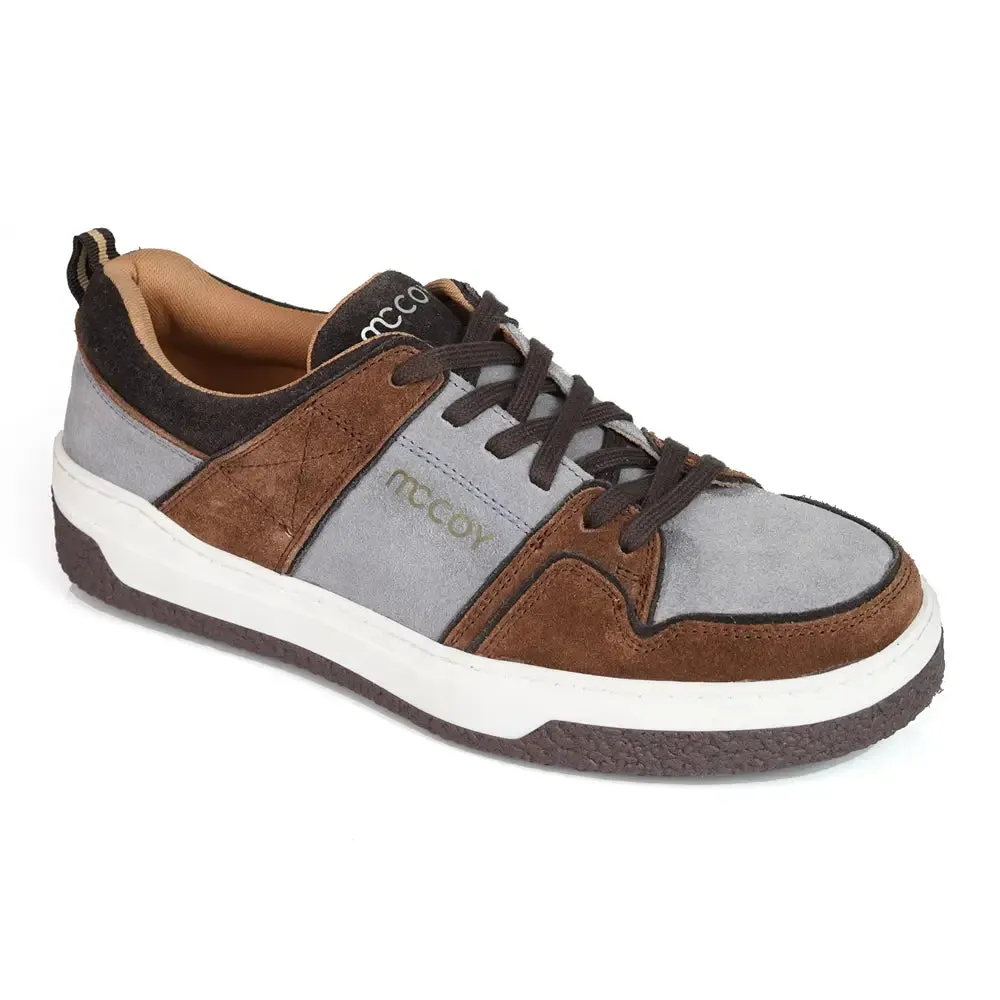 Mccoy Kristoffer Leather Suede Men's Trainers Chocolate and Grey