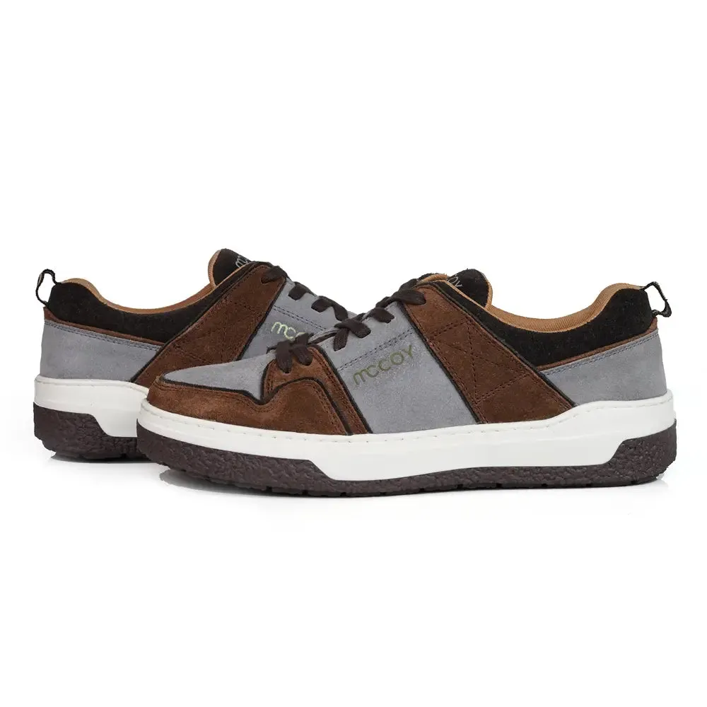 Mccoy Kristoffer Leather Suede Men's Trainers Chocolate and Grey