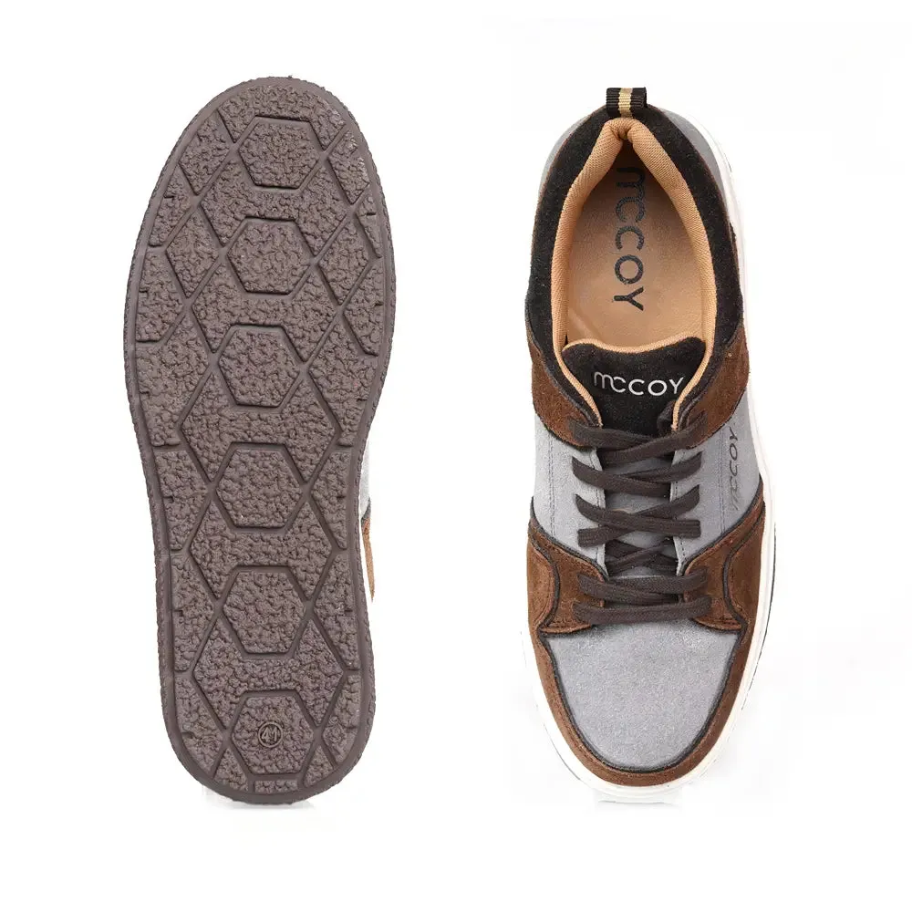 Mccoy Kristoffer Leather Suede Men's Trainers Chocolate and Grey