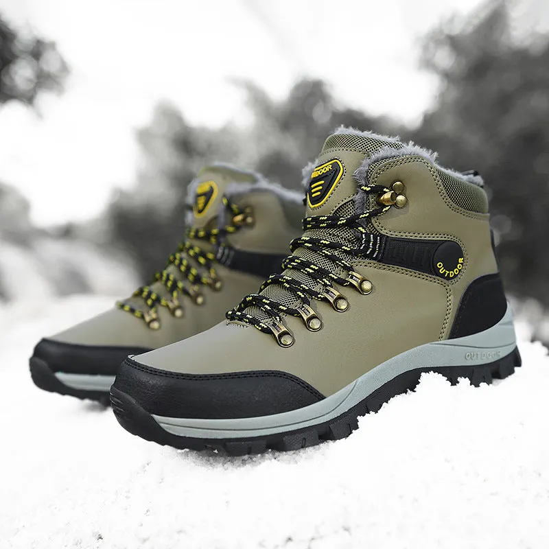 Men's Martin Boots Winter Fleece-Lined Warm High-Top Outdoor Fashion