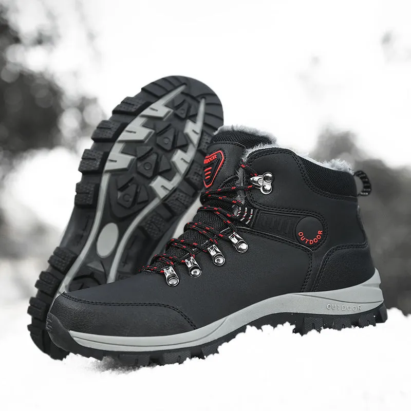 Men's Martin Boots Winter Fleece-Lined Warm High-Top Outdoor Fashion