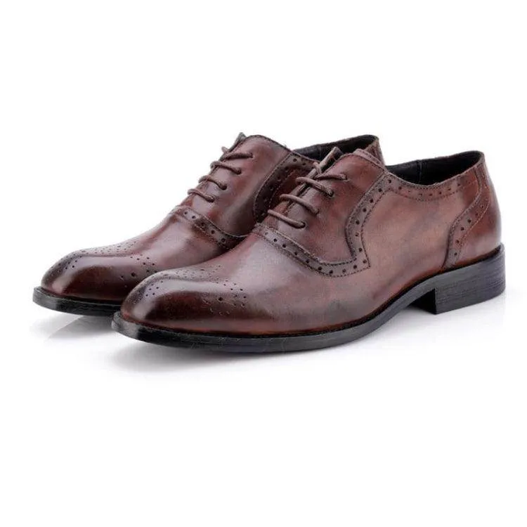 Men's Premium Leather Pointed-Toe Business Dress Shoes for Autumn