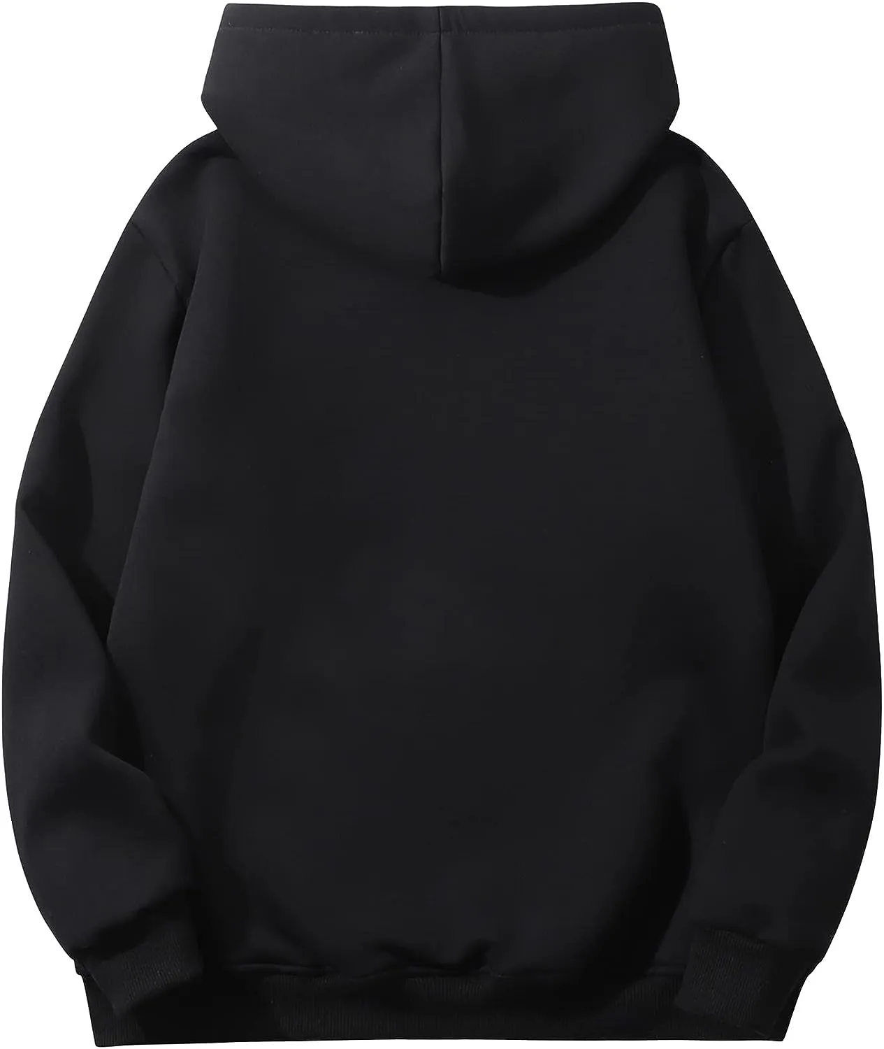 Men's Sherpa Fleece Black Long Sleeve Hoodie