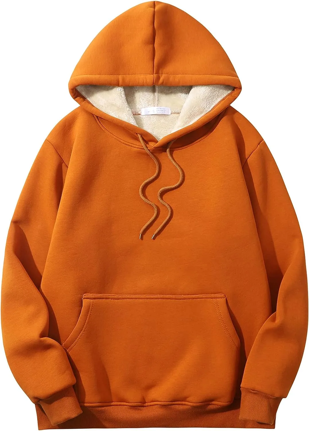 Men's Sherpa Fleece Black Long Sleeve Hoodie