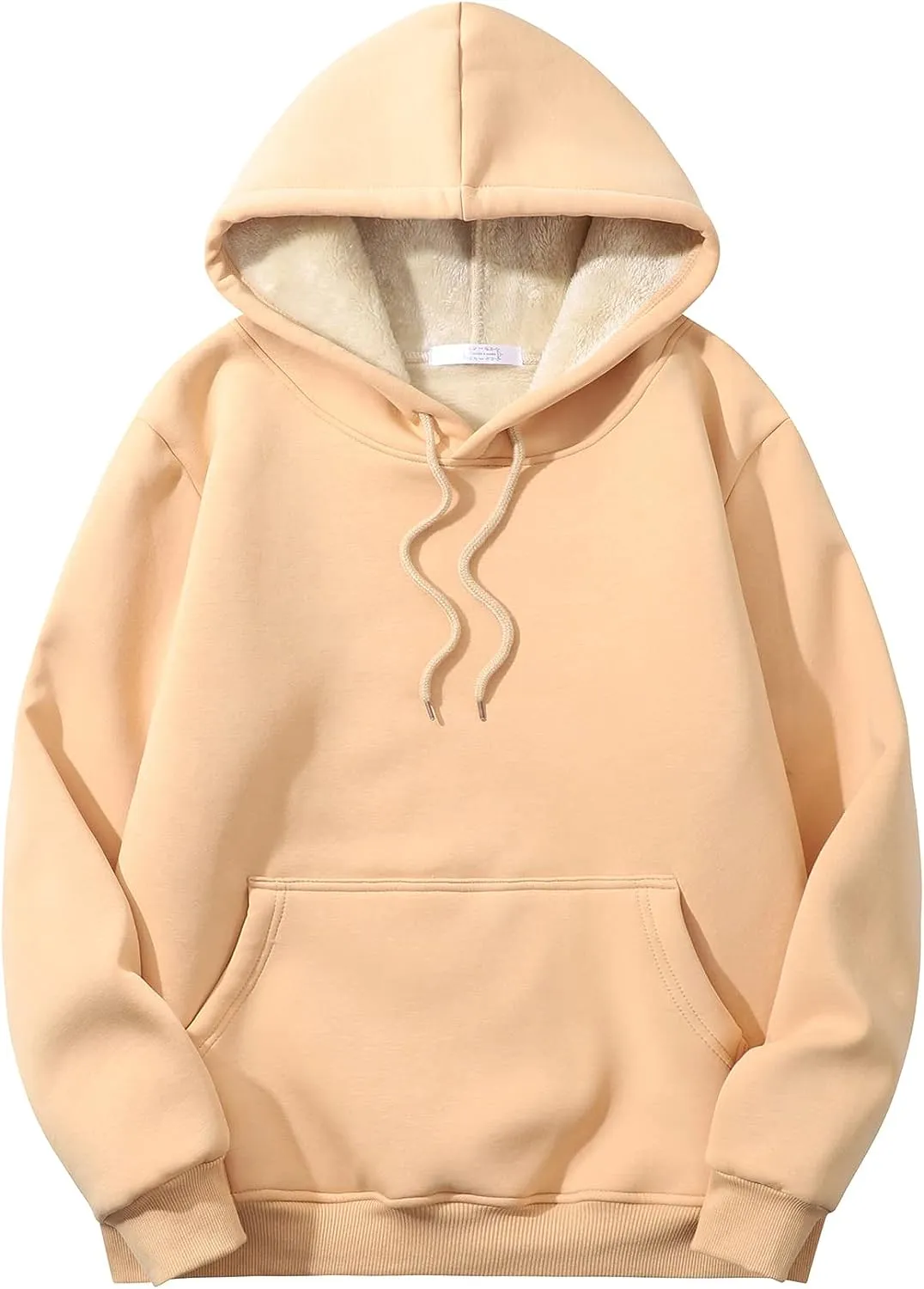 Men's Sherpa Fleece Black Long Sleeve Hoodie