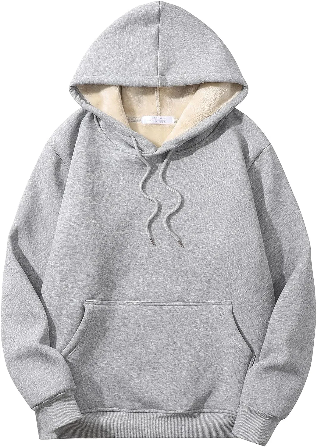 Men's Sherpa Fleece Navy Blue Long Sleeve Hoodie