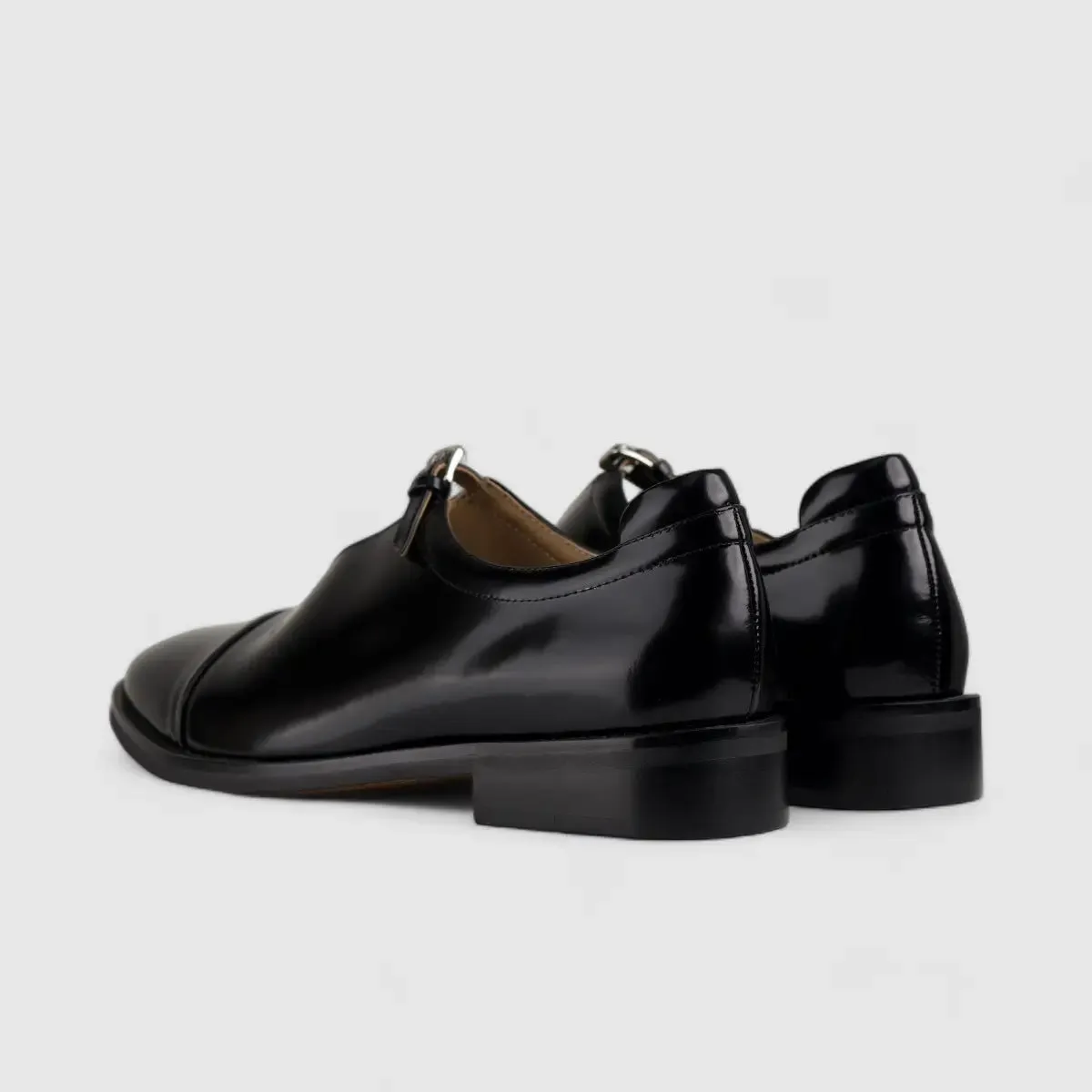 Morbido Leather Moc Pump Loafer Black NSH500-17