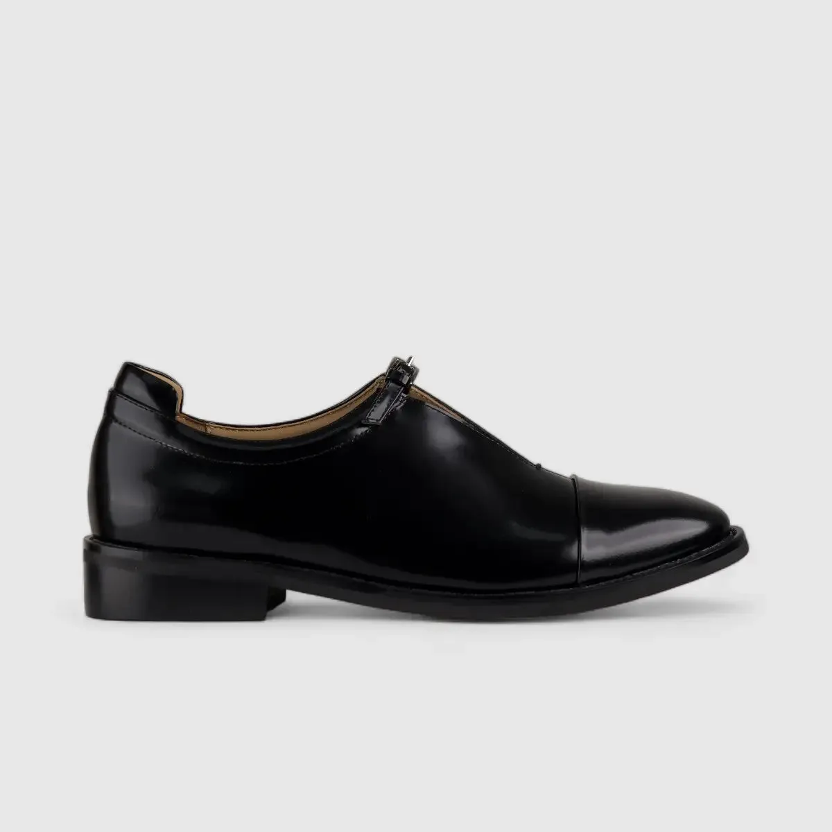 Morbido Leather Moc Pump Loafer Black NSH500-17