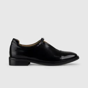 Morbido Leather Moc Pump Loafer Black NSH500-17