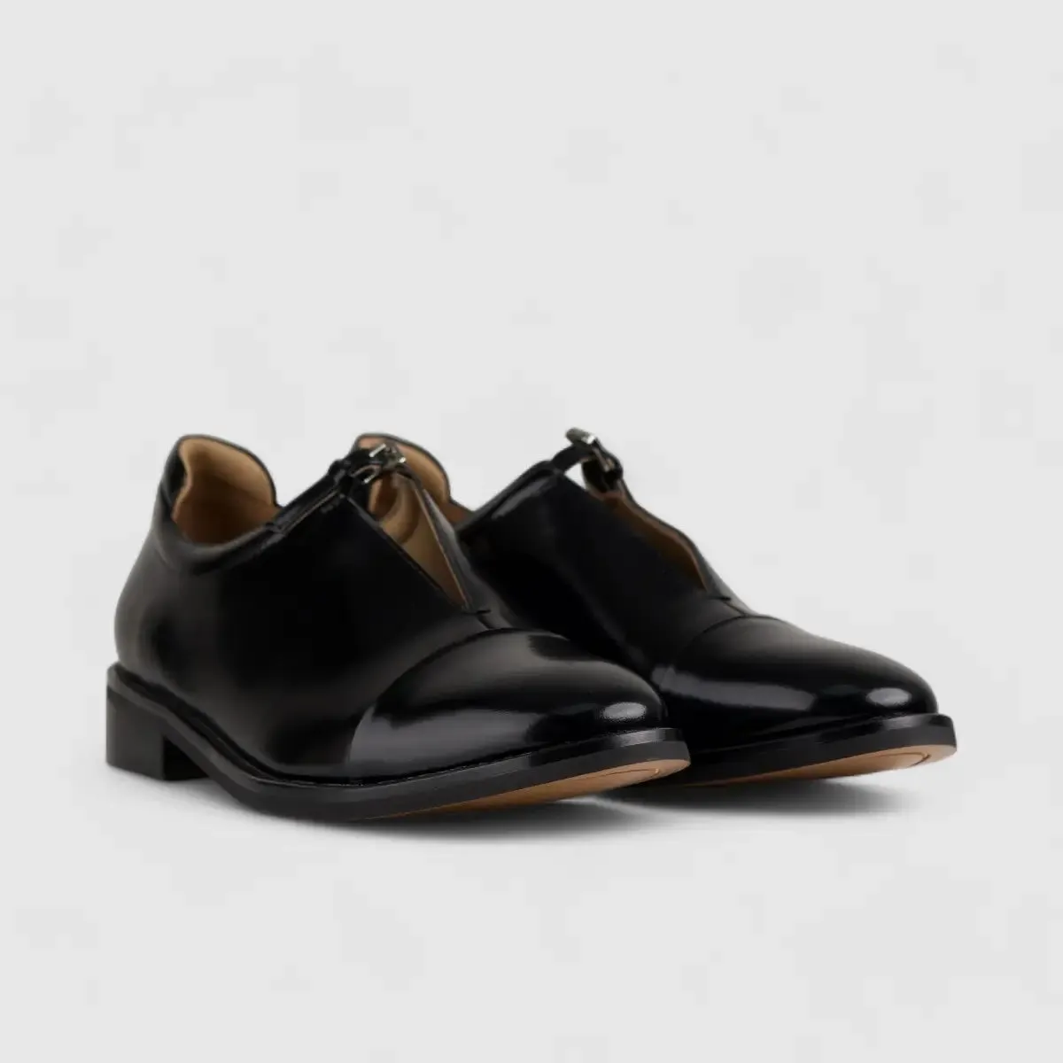 Morbido Leather Moc Pump Loafer Black NSH500-17