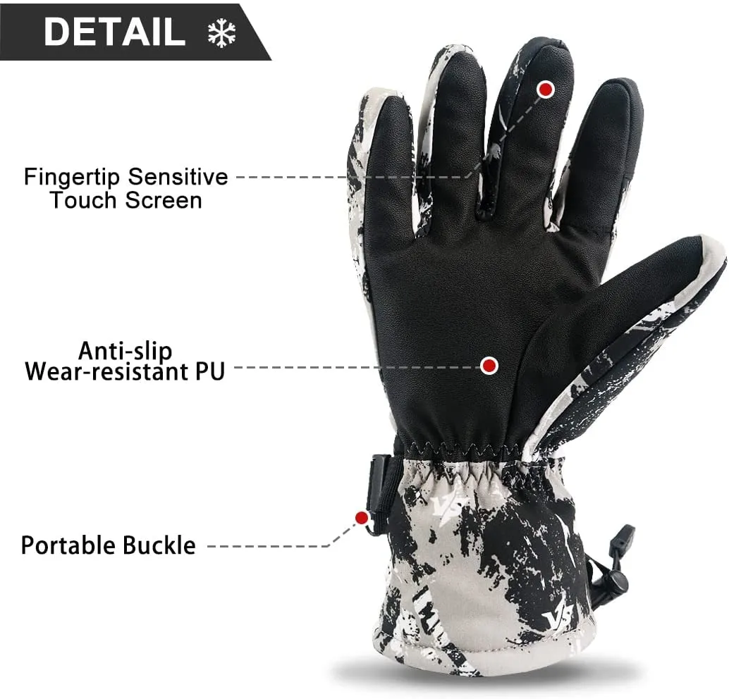 NewDoar Ski Gloves Waterproof Winter Warm Gloves Cold Snowboard Gloves