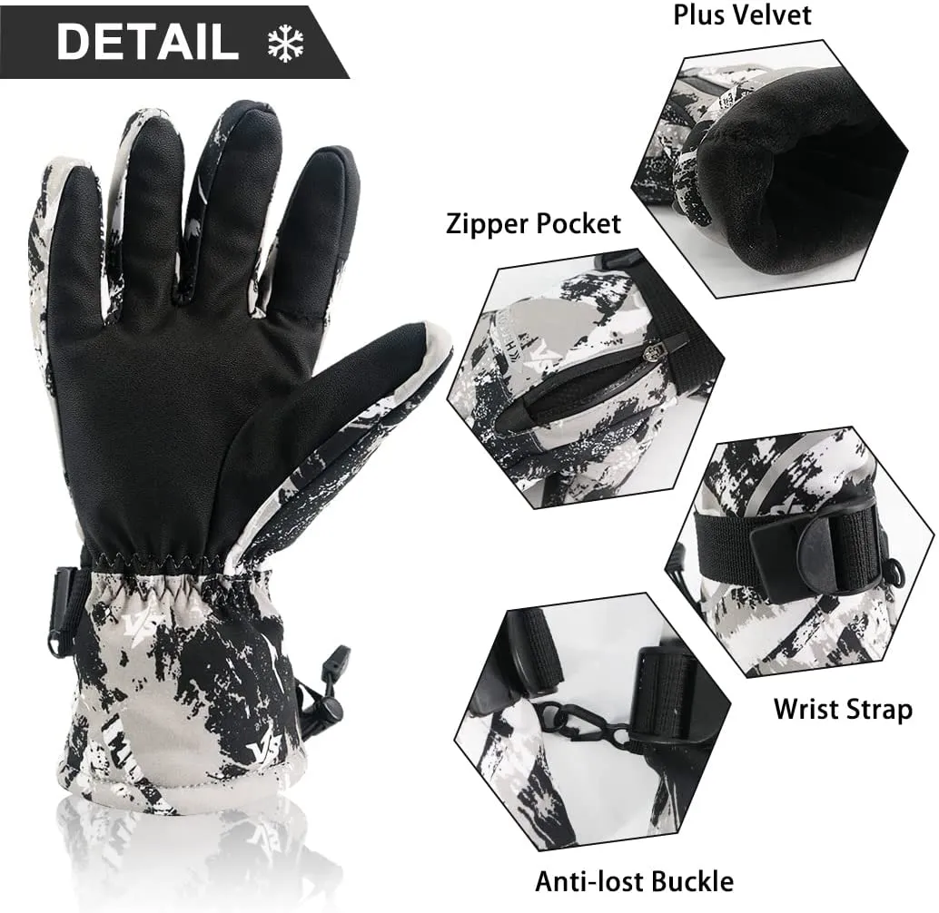 NewDoar Ski Gloves Waterproof Winter Warm Gloves Cold Snowboard Gloves