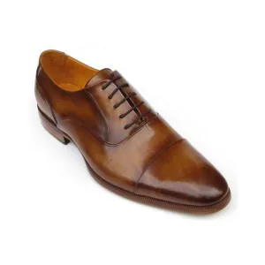 Paul Parkman Handmade Designer Shoes Men's Handmade Designer Shoes Captoe Leather Brown Oxfords (PM5231)