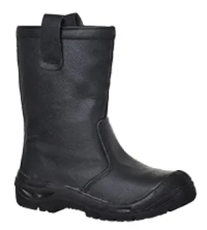 Portwest Steelite Safety Black Rigger Boot scuff cap Steel Toe and Midsole S3   - FW29