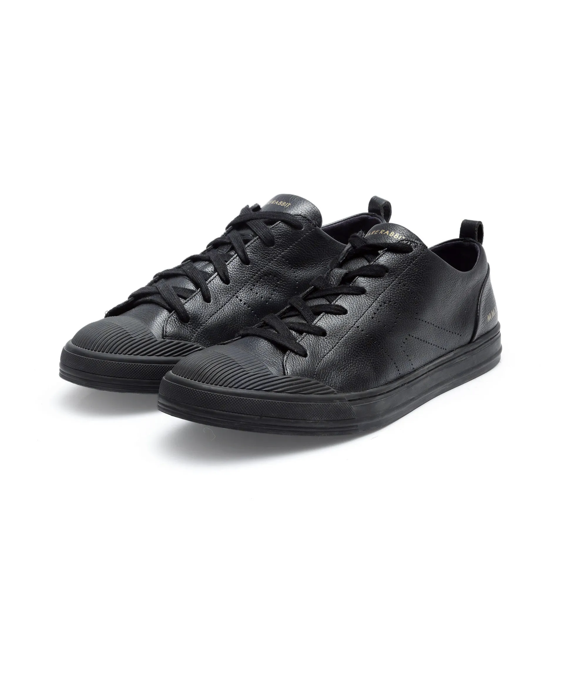 Rare Rabbit Mens Sauron Pro Black Premium Milled Leather Lace Up Low Top Round Toe Sneaker Shoes