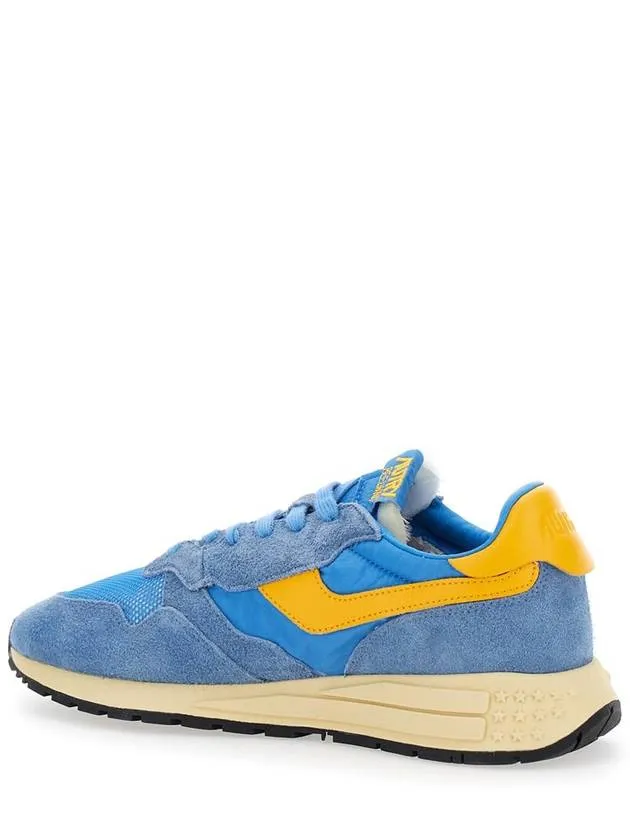 'Reelwind Super Vintage' Blue Sneakers With Logo Patch On The Tongue And Contrasting Heel In Fabric And Leather Man