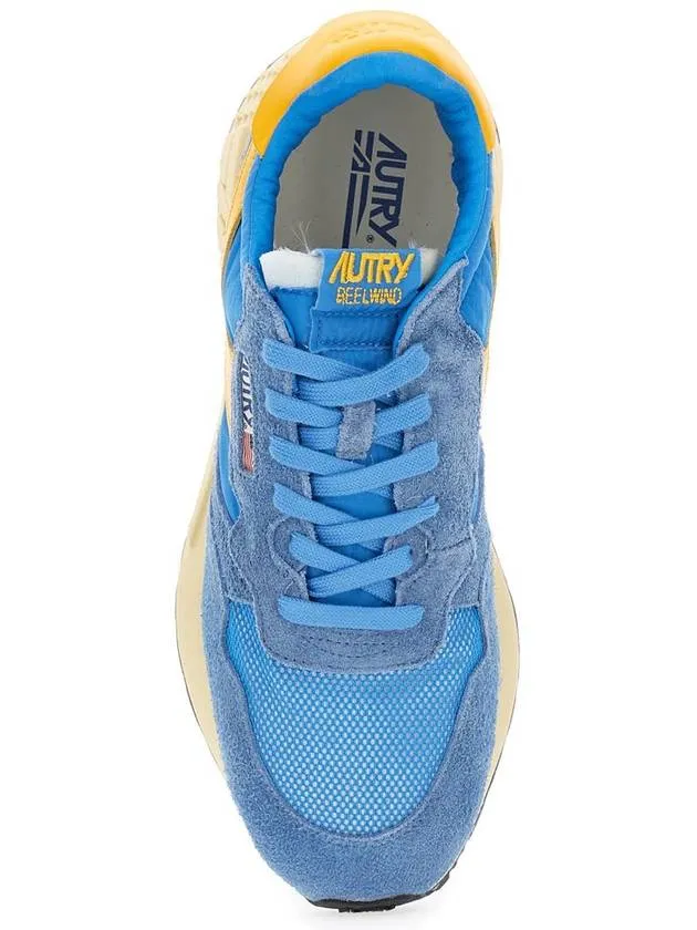 'Reelwind Super Vintage' Blue Sneakers With Logo Patch On The Tongue And Contrasting Heel In Fabric And Leather Man