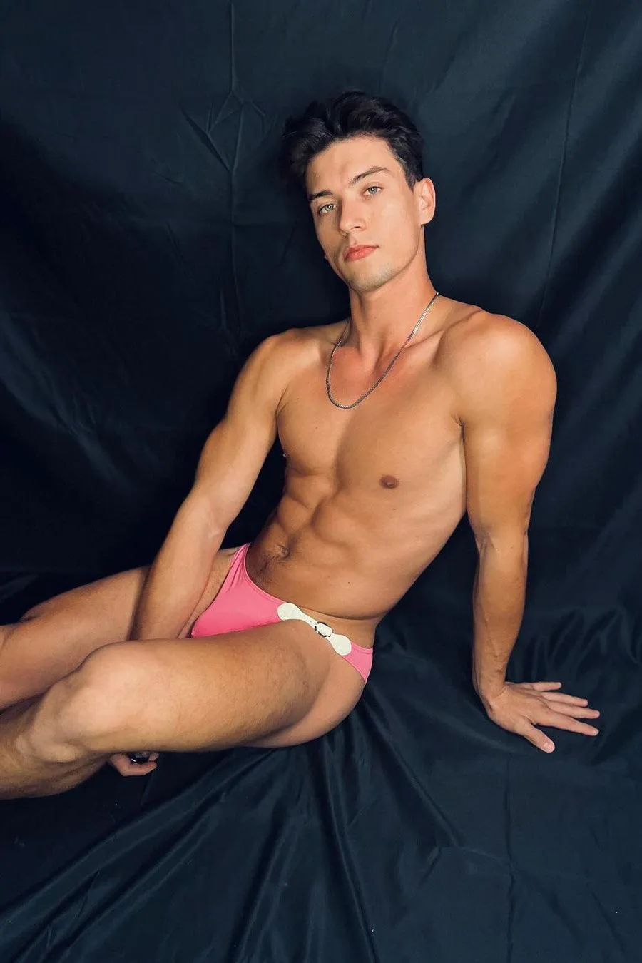Renaissance Low-Cut Swim Bikini Briefs for Men - Neon Pink