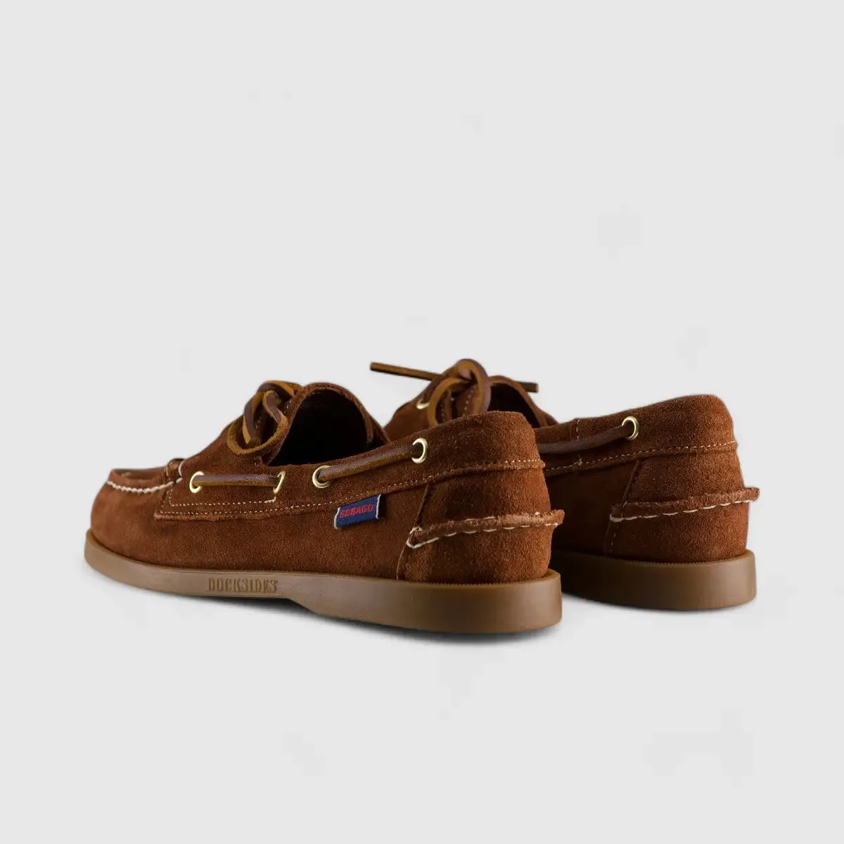 Sebago Docksides Portland Suede Brown Cognac Gum 7000G90