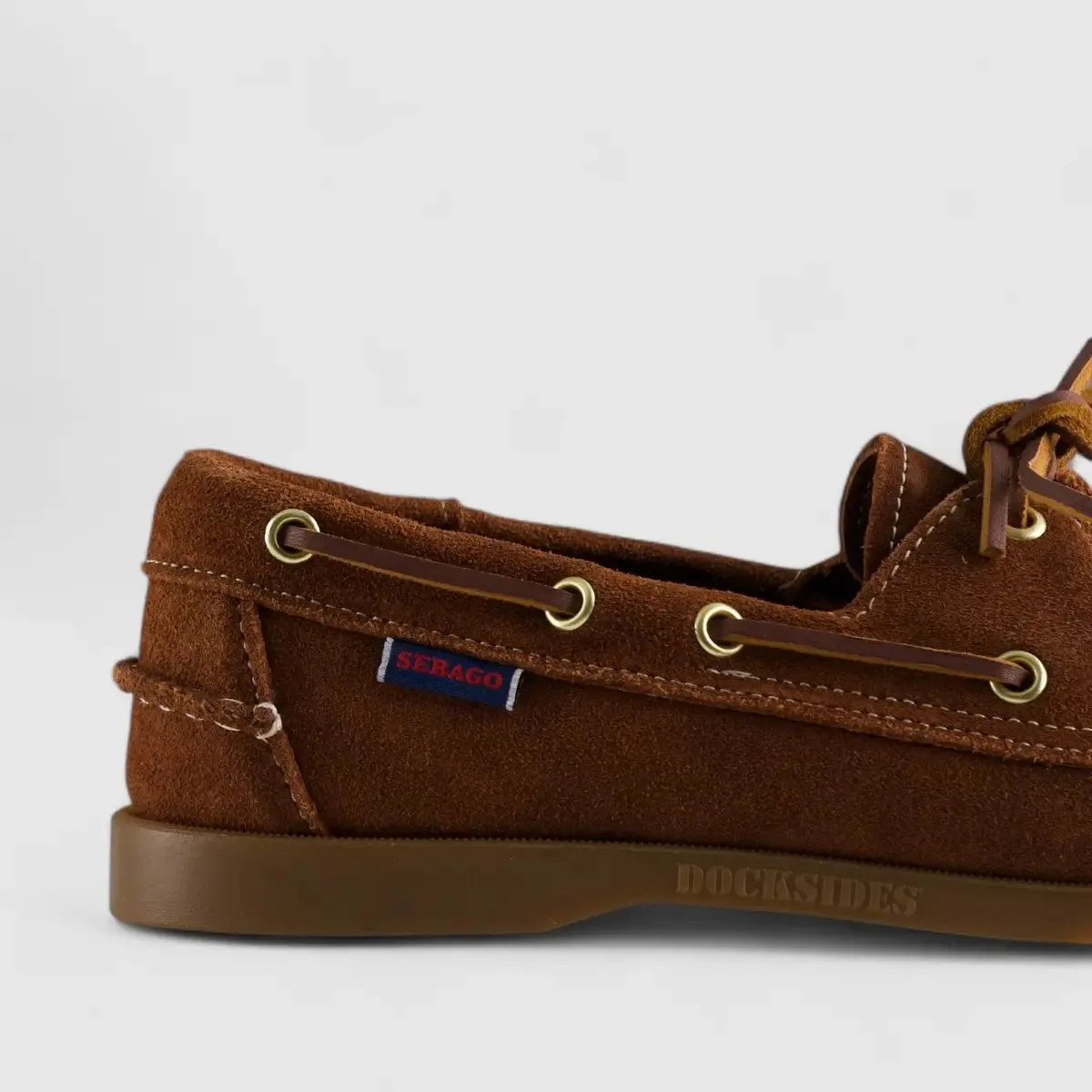 Sebago Docksides Portland Suede Brown Cognac Gum 7000G90