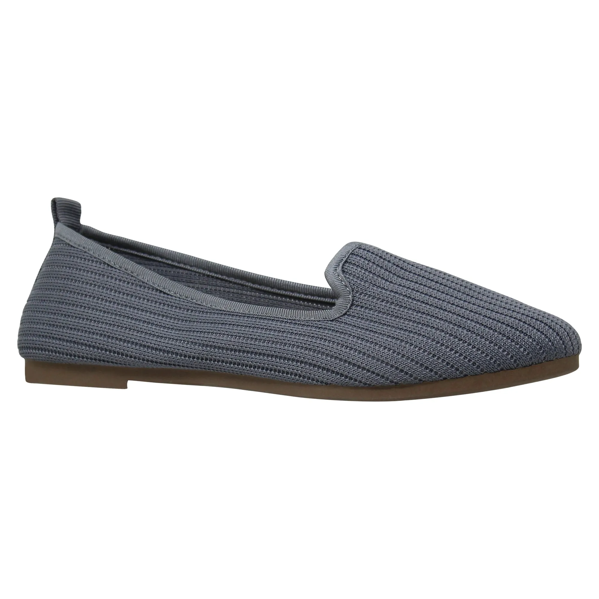 SOBEYO Women's Ballet Flats Sweater Soft Rubber Sole Shoes Gray