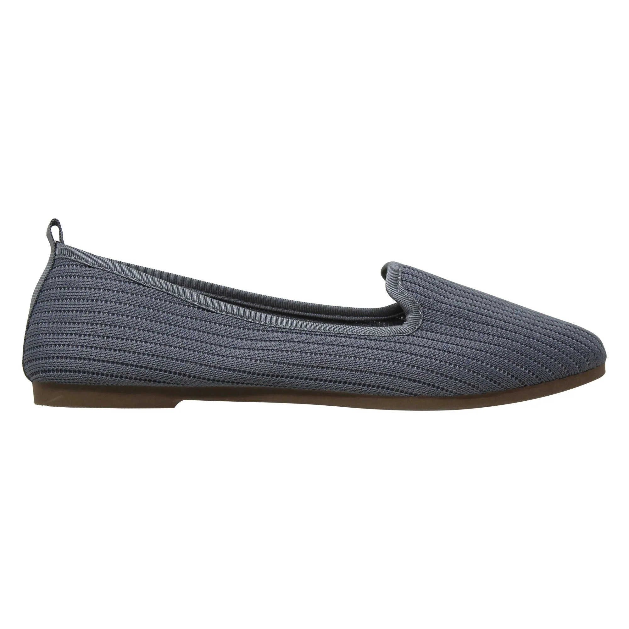SOBEYO Women's Ballet Flats Sweater Soft Rubber Sole Shoes Gray