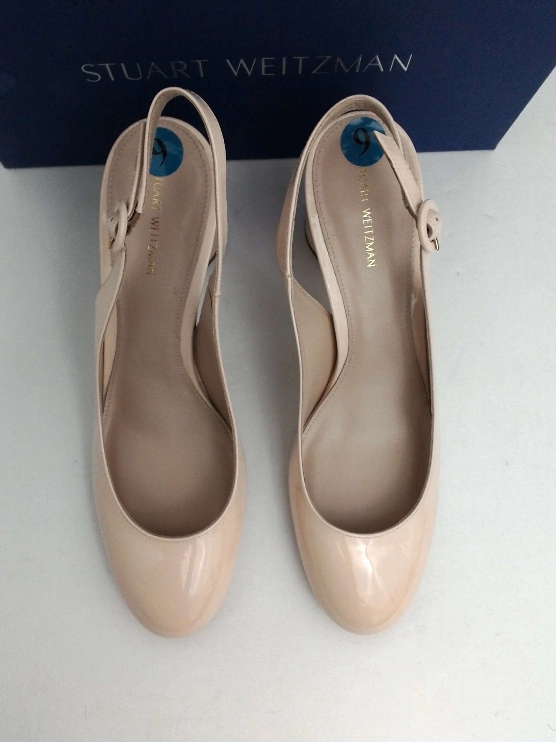 Stuart Weitzman Women's Coretta Cashew Gloss Patent Leather Size 9 M