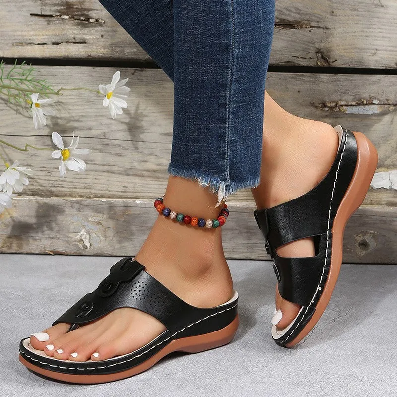 Thong Sandals Wedges Shoes Summer Beach Shoes Flip Flops