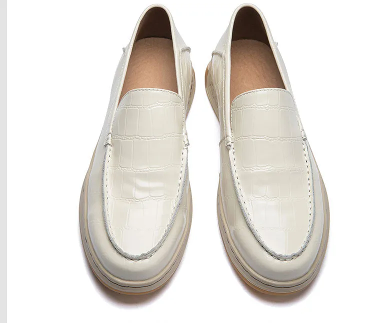 Veltique Croc-Textured Glide Loafers