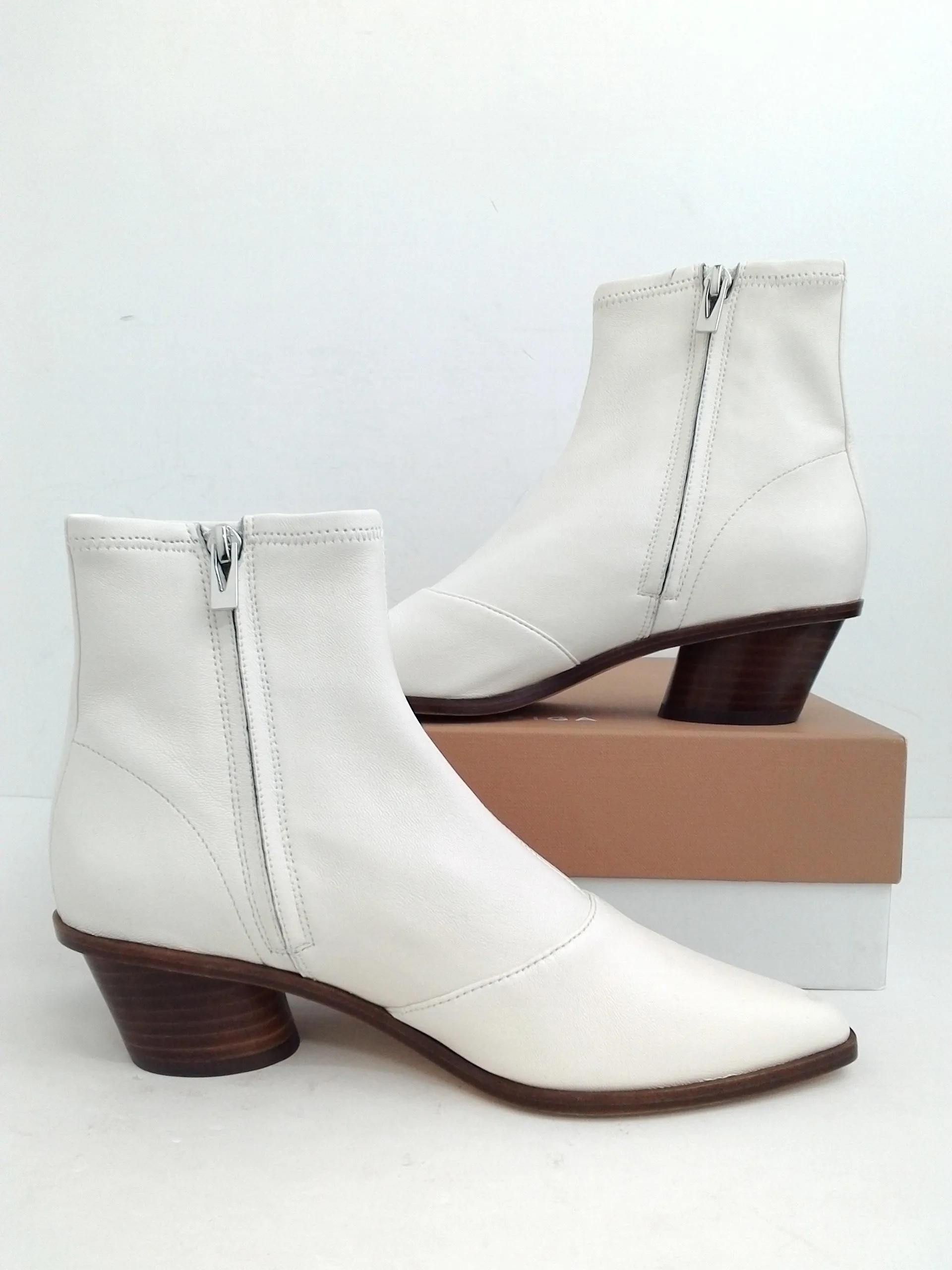 Via Spiga Women's Odette Milk Leather Booties Size 7 M