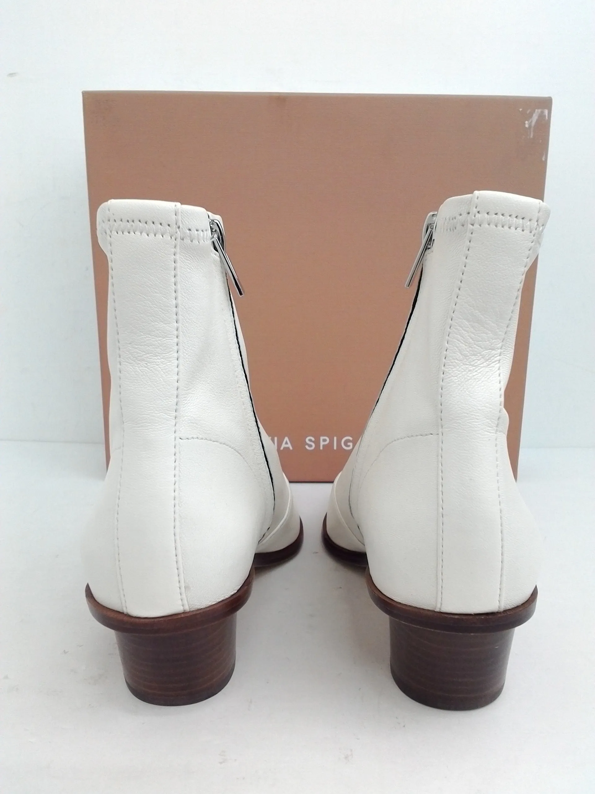 Via Spiga Women's Odette Milk Leather Booties Size 7 M