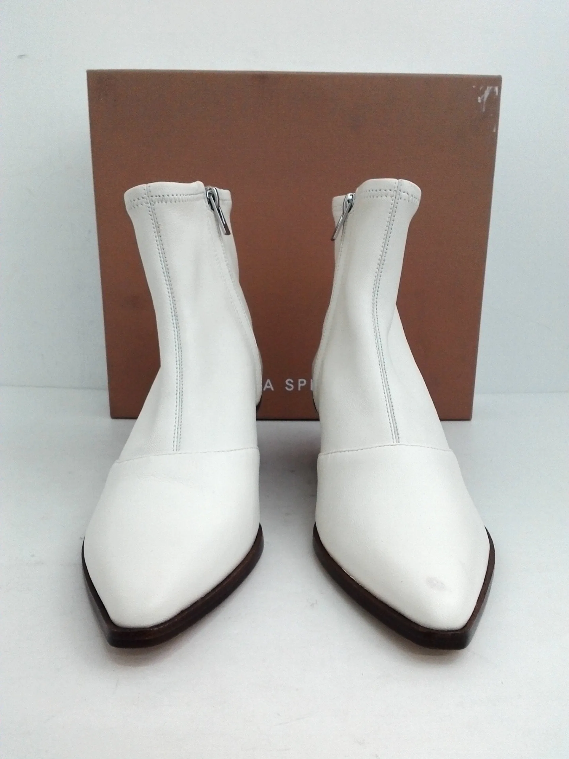 Via Spiga Women's Odette Milk Leather Booties Size 7 M