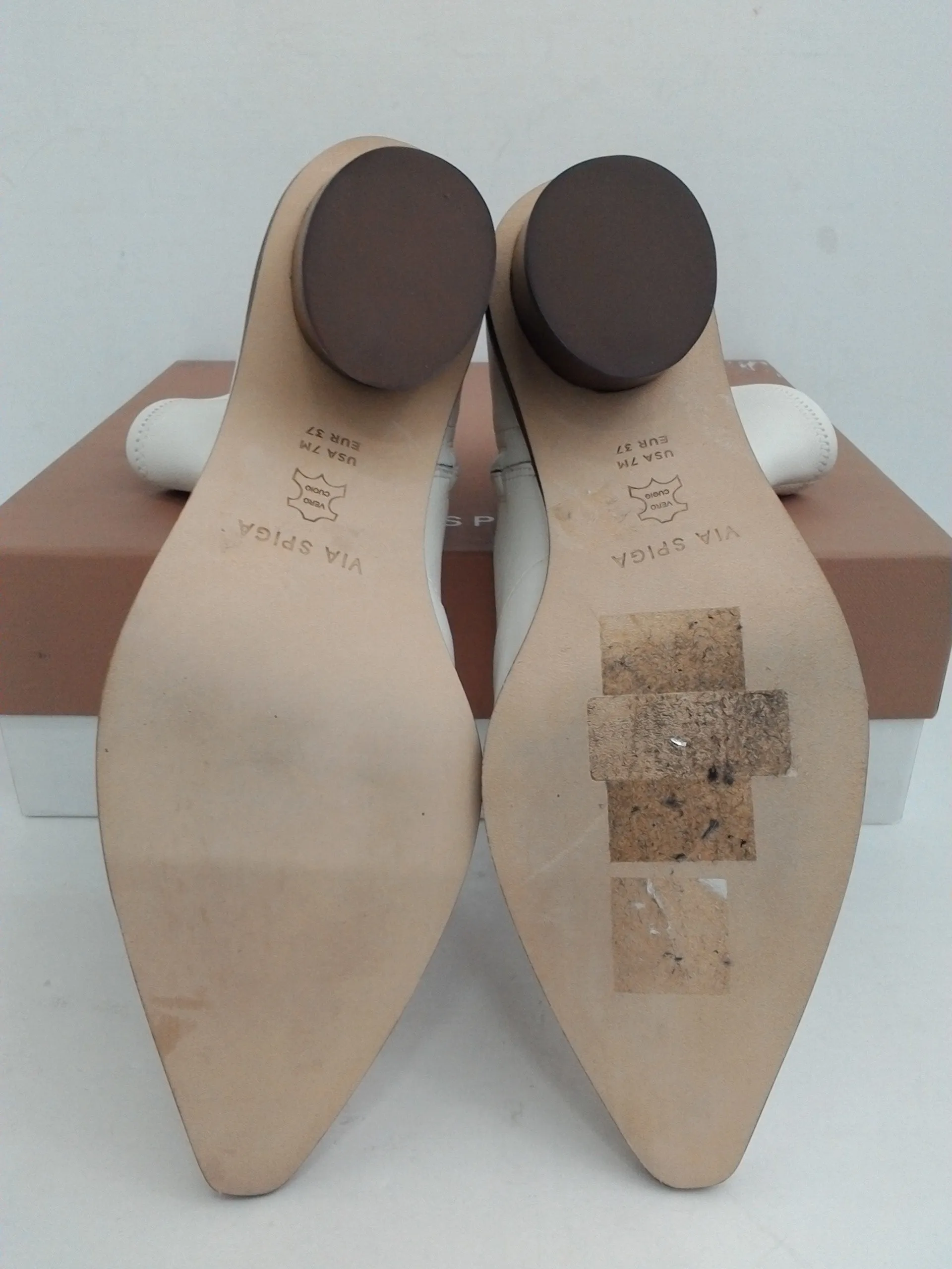 Via Spiga Women's Odette Milk Leather Booties Size 7 M