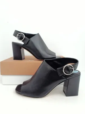 Via Spiga Women's V-Elma Black Leather Heel Size 7.5 M