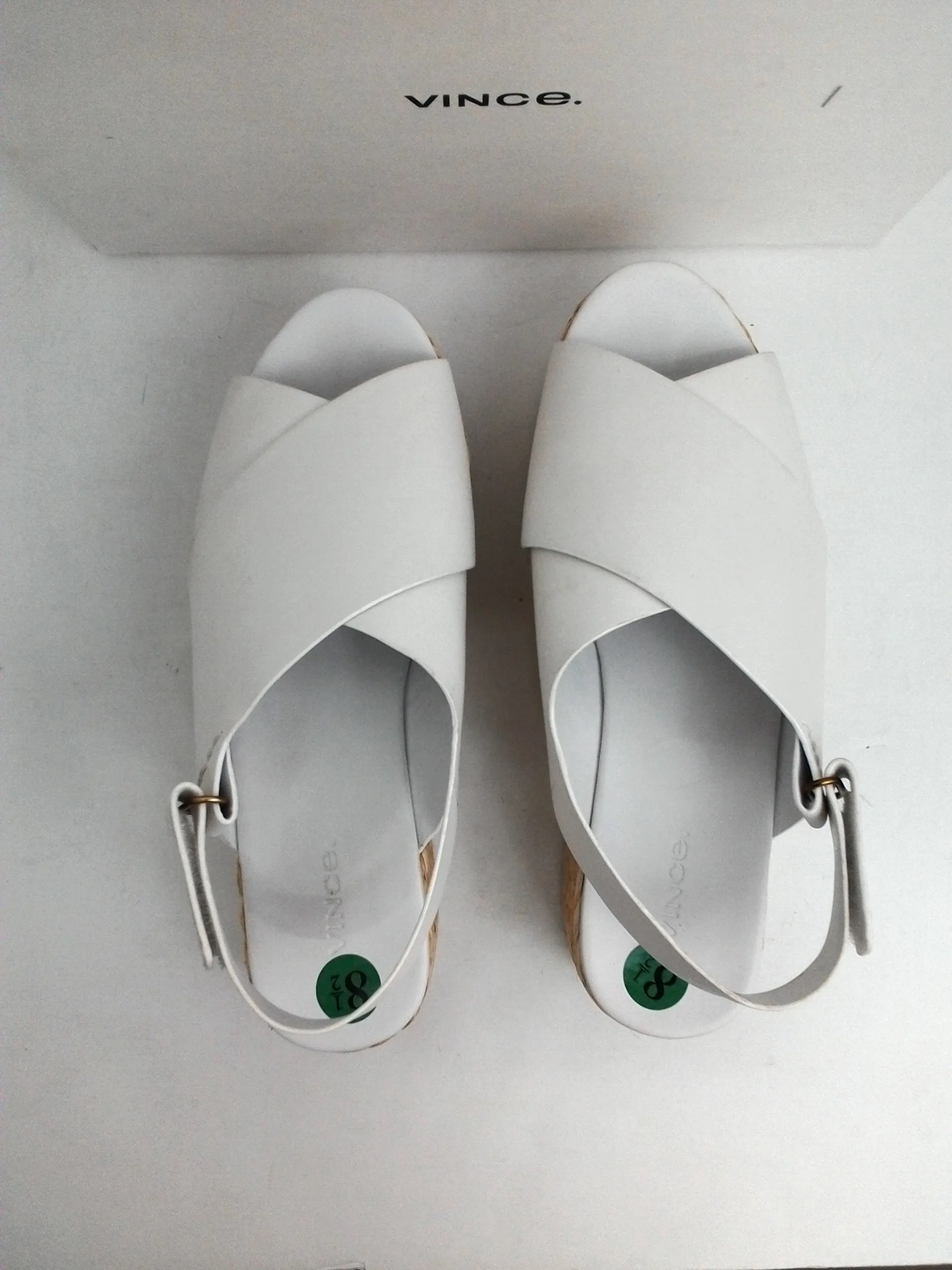 Vince Women's Jesson Of White Leather Size 8.5 M