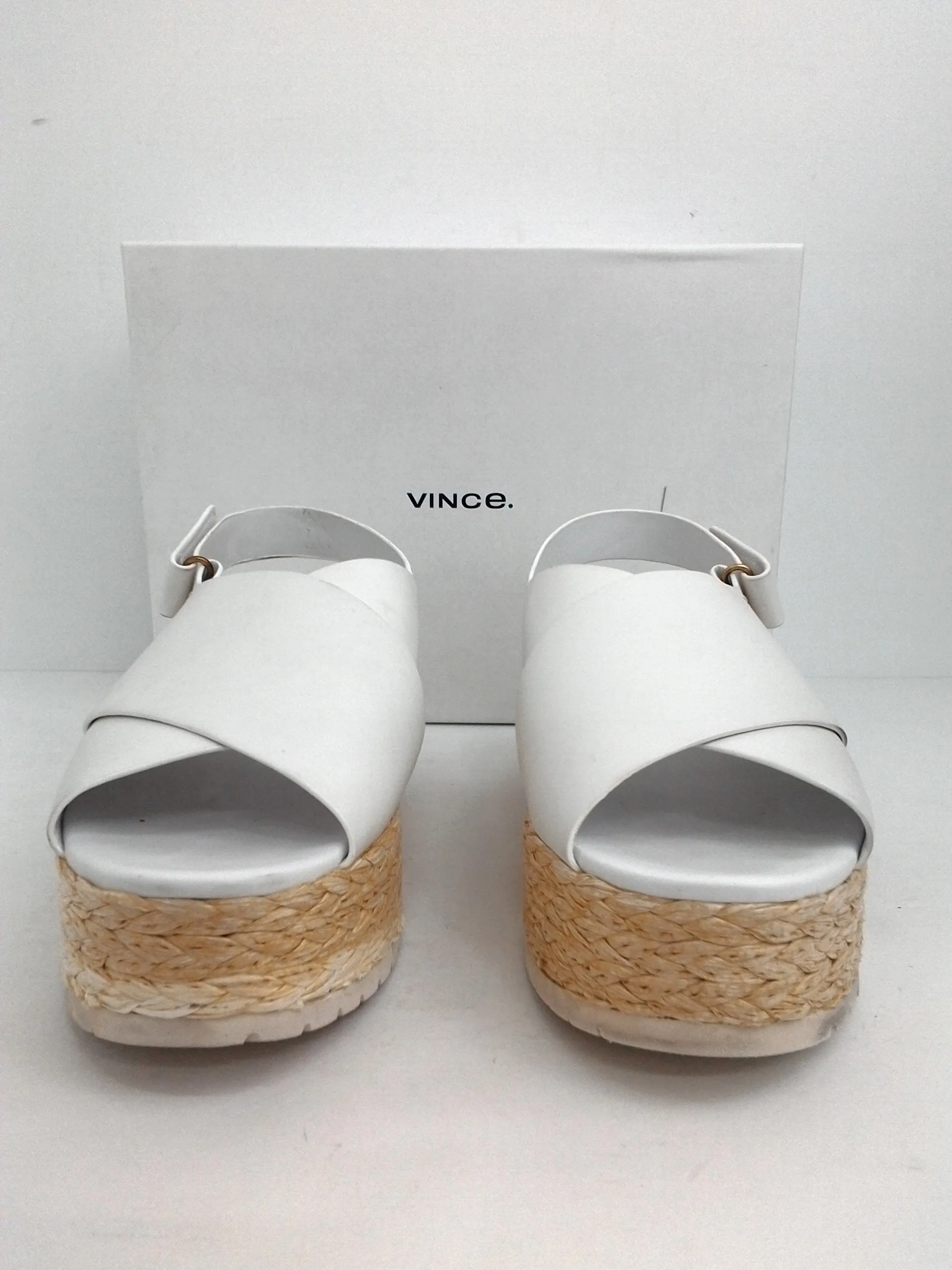 Vince Women's Jesson Of White Leather Size 8.5 M