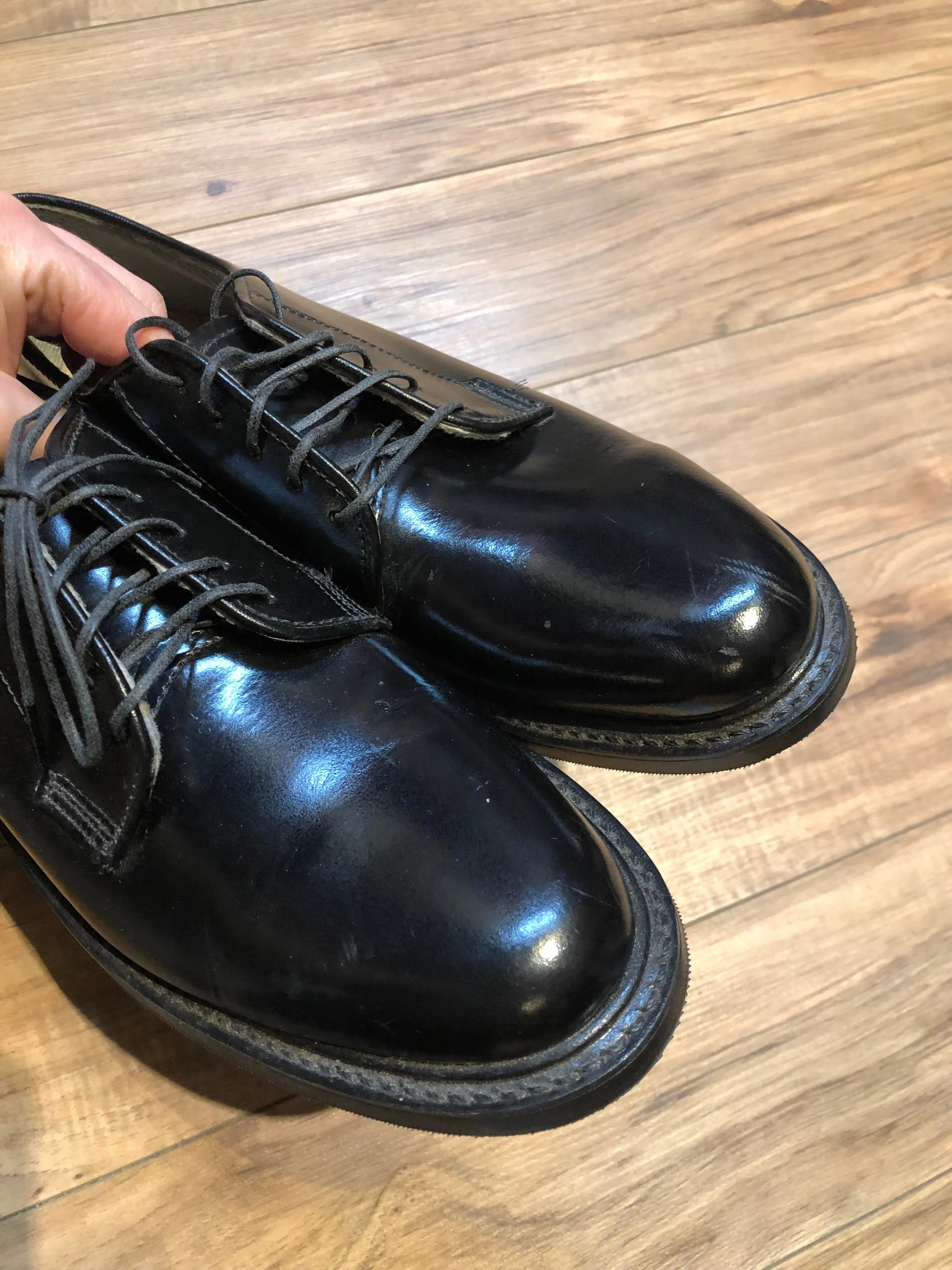 Vintage Deadstock Black Leather Dress Shoe, Made in USA, Womens US 8.5