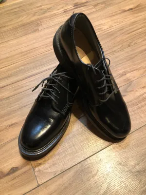 Vintage Deadstock Black Leather Dress Shoe, Made in USA, Womens US 8.5