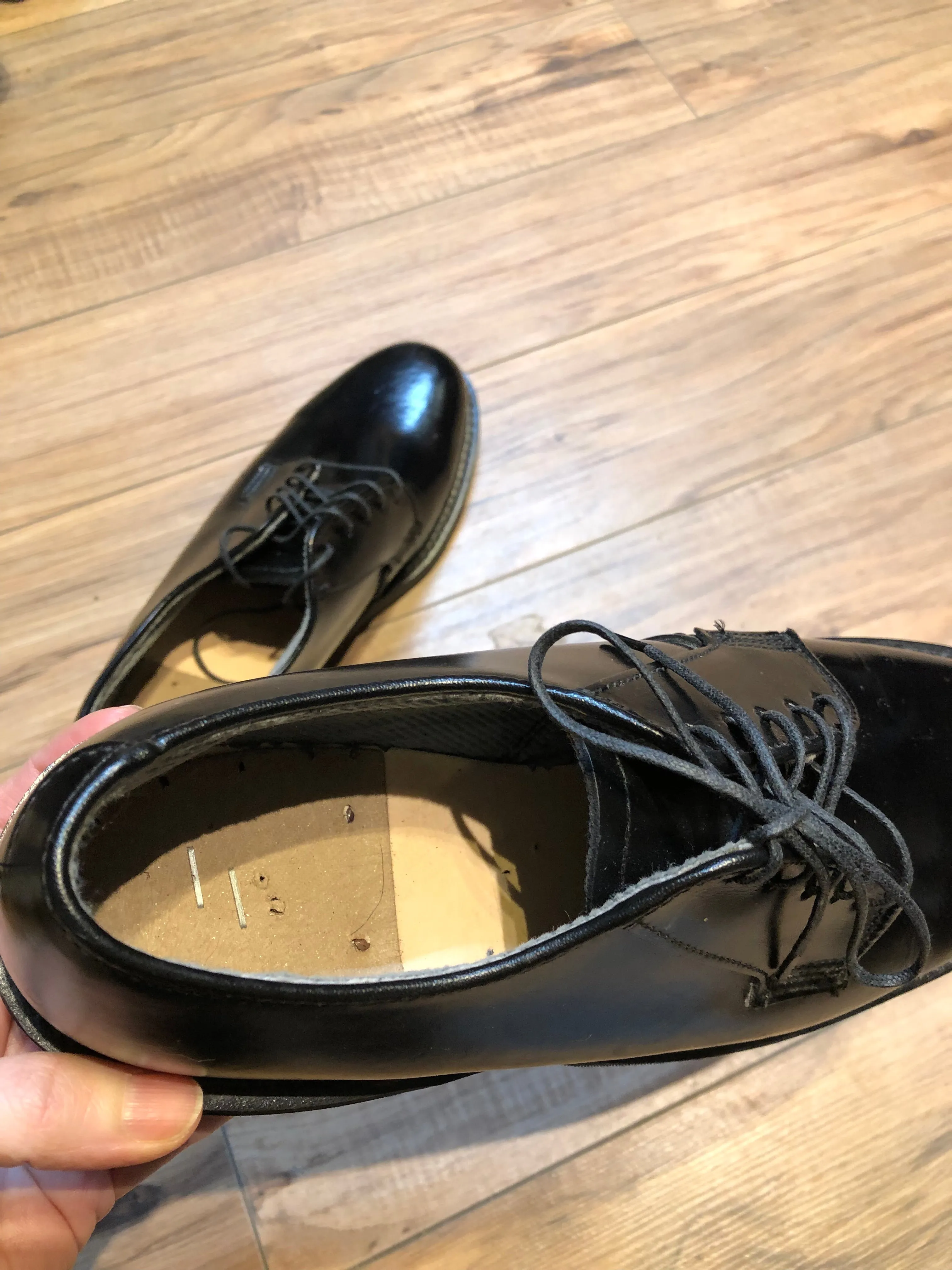 Vintage Deadstock Black Leather Dress Shoe, Made in USA, Womens US 8.5