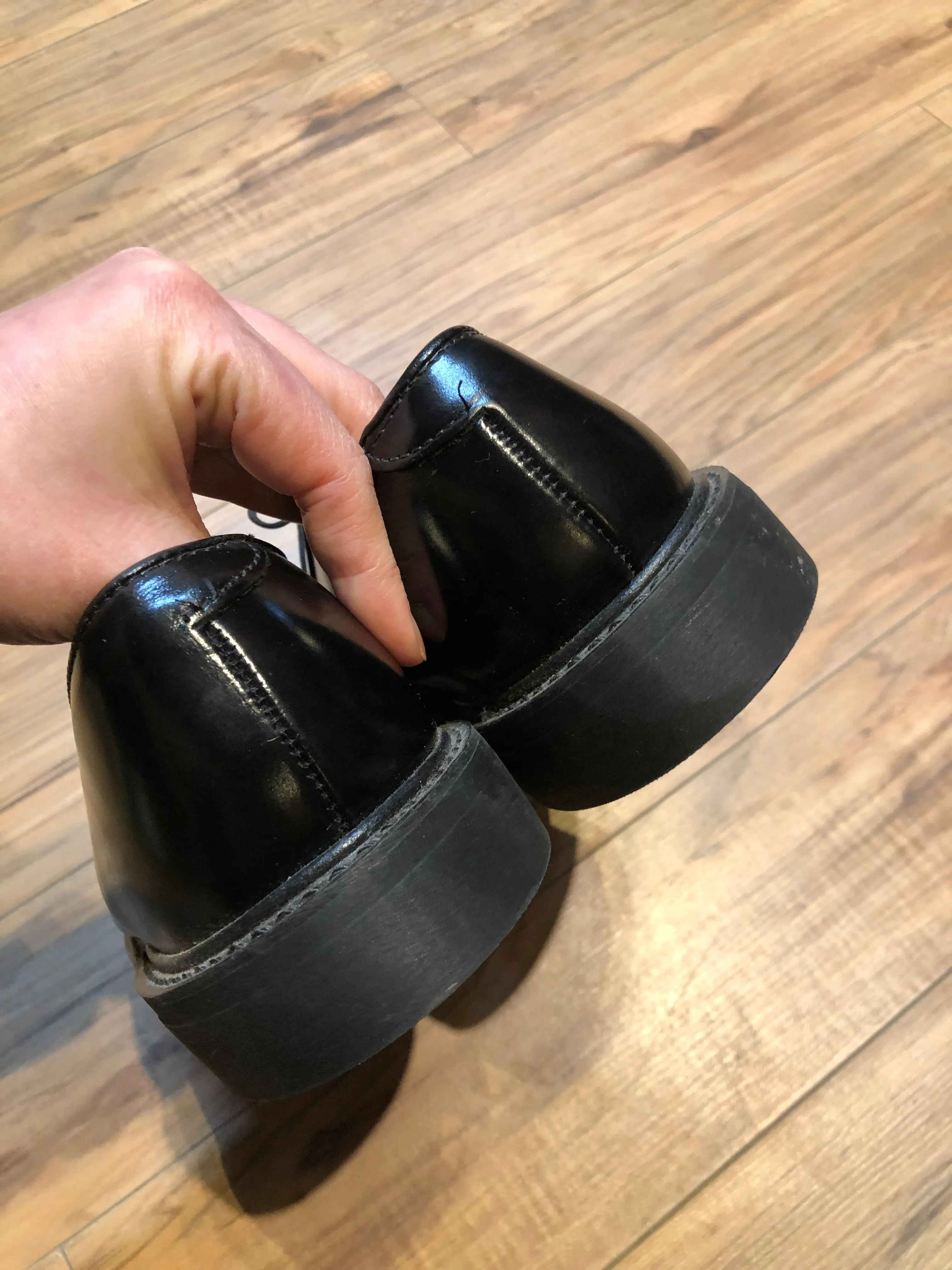 Vintage Deadstock Black Leather Dress Shoe, Made in USA, Womens US 8.5