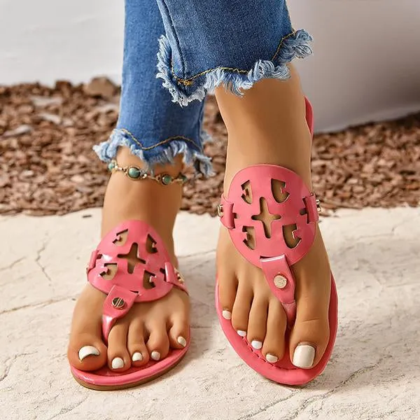 Women's Fashion Snake Print Beach Flip Flops 38401675S