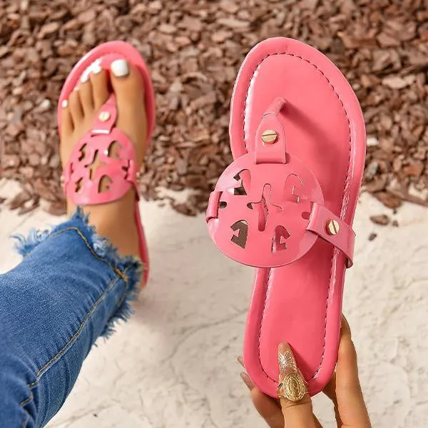 Women's Fashion Snake Print Beach Flip Flops 38401675S